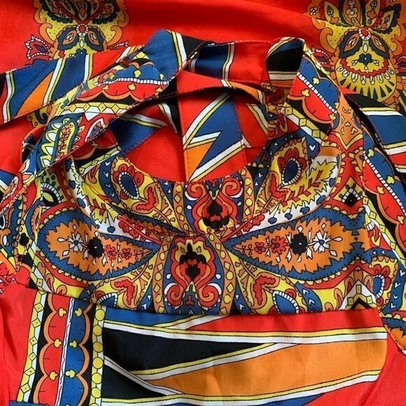 Lovers + Friends Red Geometric Kitty Cat Maxi - Picture 4 of 5